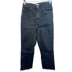 Abercrombie & Fitch 90s Straight Ultra High Rise Jeans Black Women Size 25 0 XS